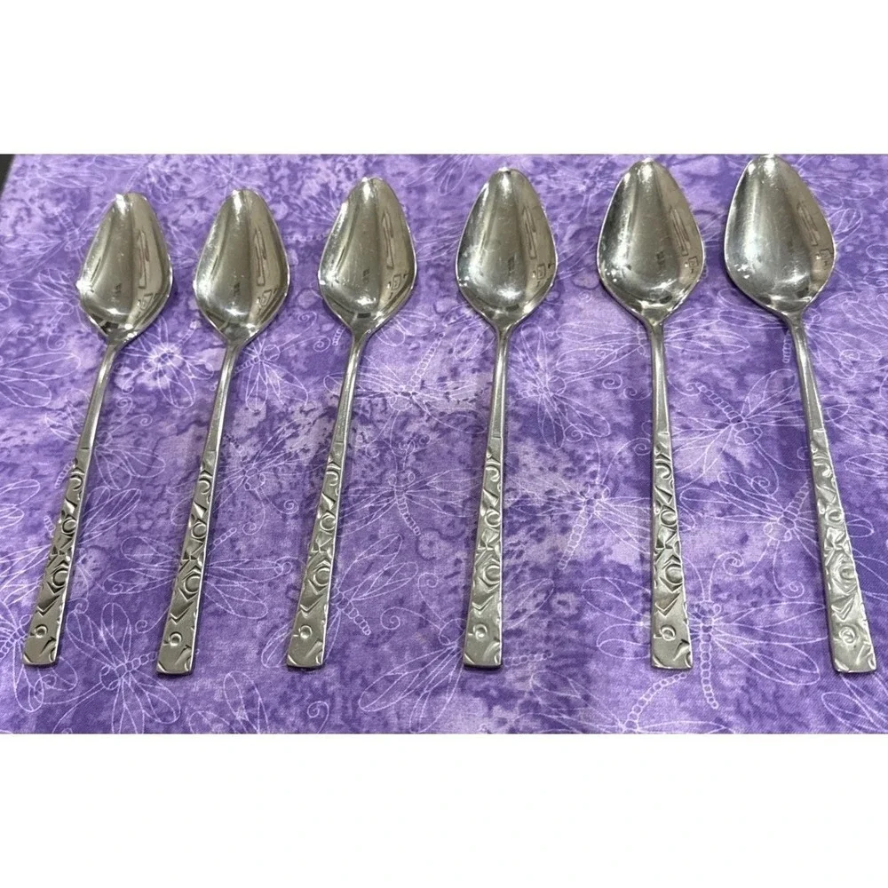 Navaho Rogers Bros. 1847 Soup Spoons Spoon‎ Stainless Steel Set Of 6 Vintage